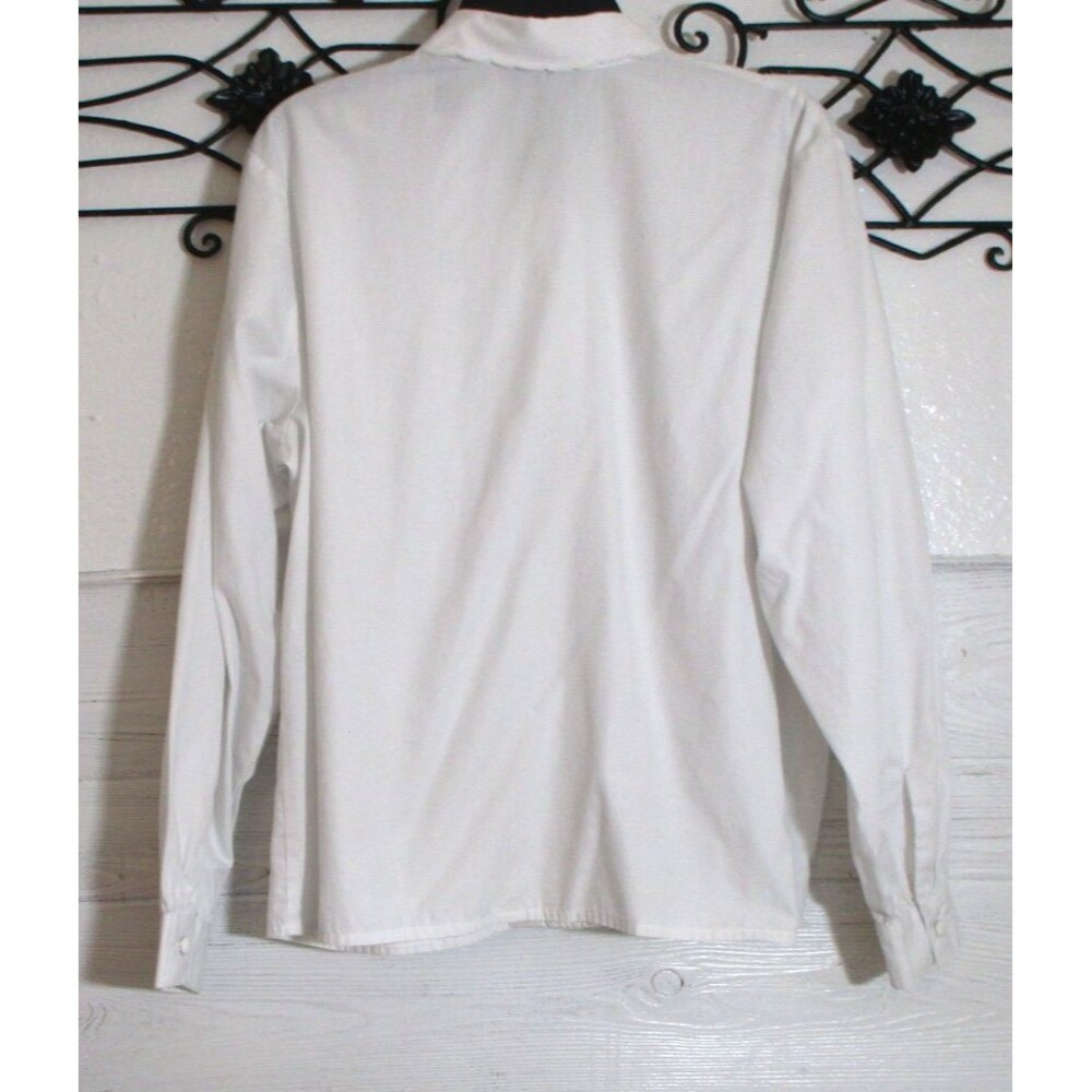 Karen Scott Women's Button Up Top Size 12P Long Sleeve White - Picture 2 of 4